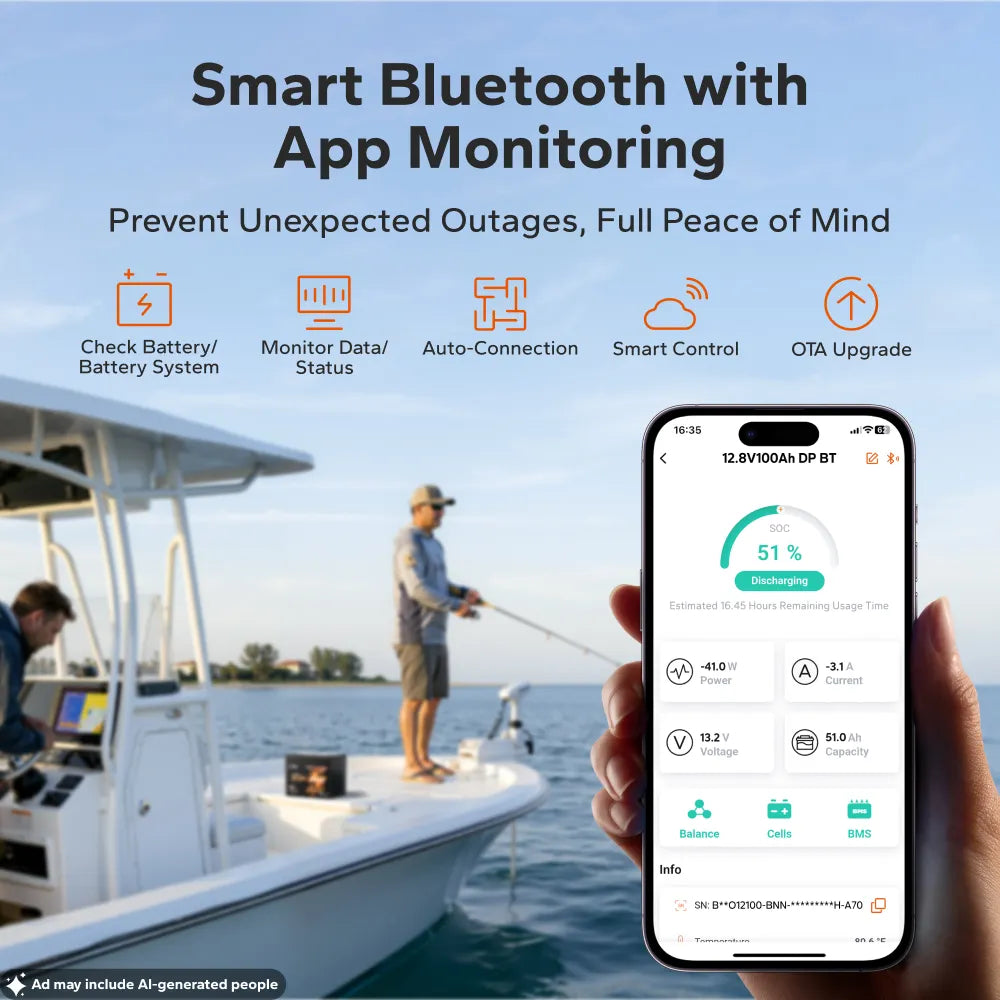 Batería LiTime 12V de 100Ah LiFePo4 - Doble Propósito Smart