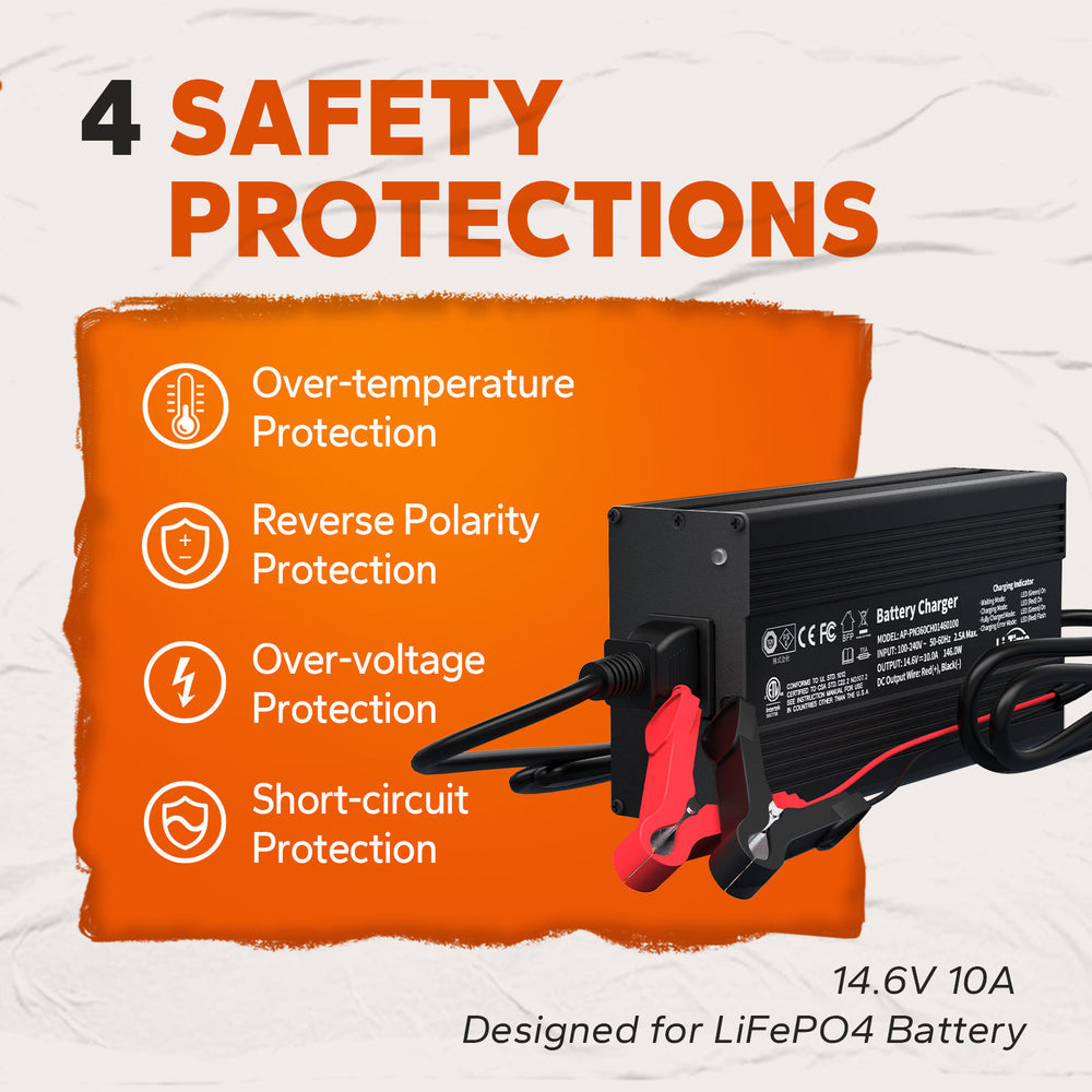 Cargador de Batería LiFePO4 de 12V en 10Ah