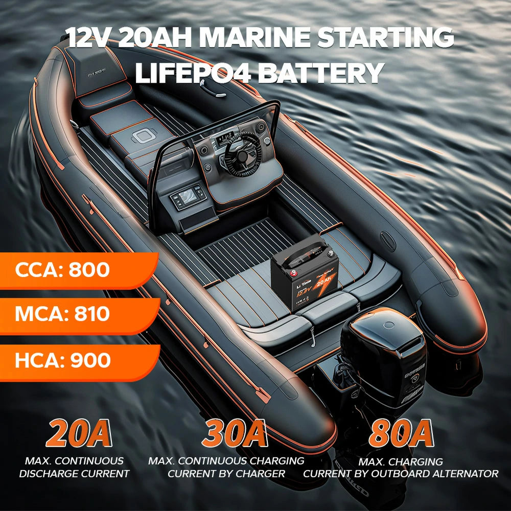 Batería LiTime 12V de 20Ah LiFePo4 para Arranque
