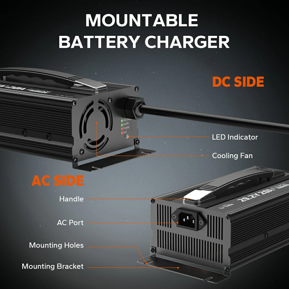 Cargador de Batería LiFePO4 de 24V en 20Ah