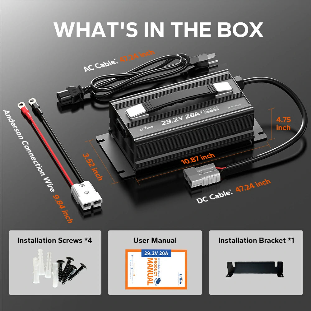 Cargador de Batería LiFePO4 de 24V en 20Ah