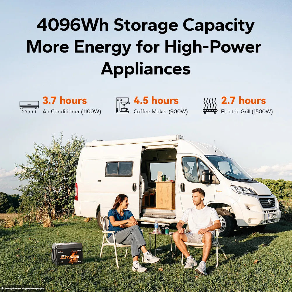 Batería LiTime 12V de 320Ah LiFePo4 Mini Smart