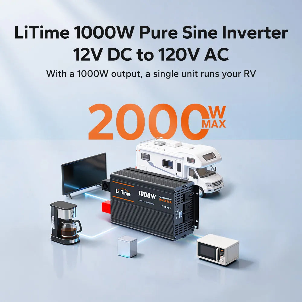 Inversor de 1000W en 12V Pure Sine Wave