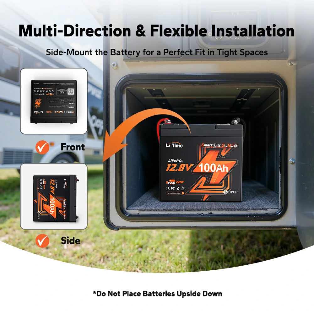 Batería LiTime 12V de 100Ah LiFePo4 Xtra-Mini Smart