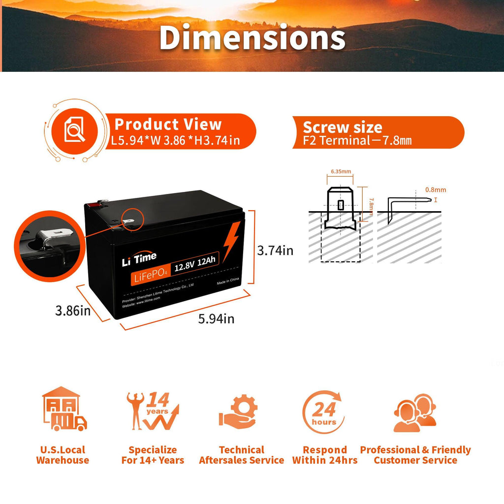 Batería LiTime 12V de 12Ah LiFePo4
