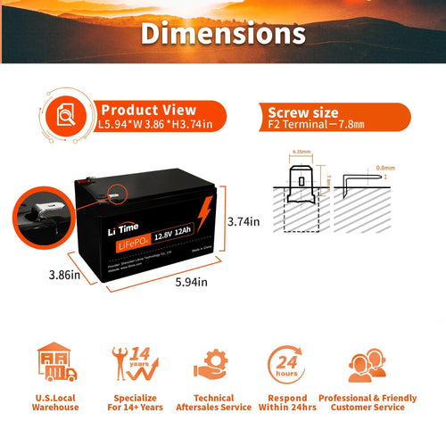 Batería LiTime 12V de 12Ah LiFePo4