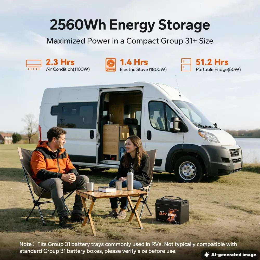 Batería LiTime 12V de 200Ah LiFePo4 Xtra-Mini Smart