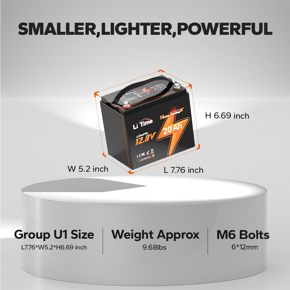 Batería LiTime 12V de 20Ah LiFePo4 para Arranque