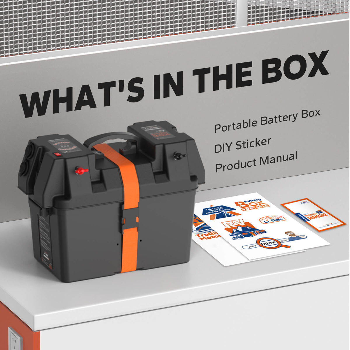 Caja para Baterías de Litio con Puertos USB, Voltímetro y Breaker