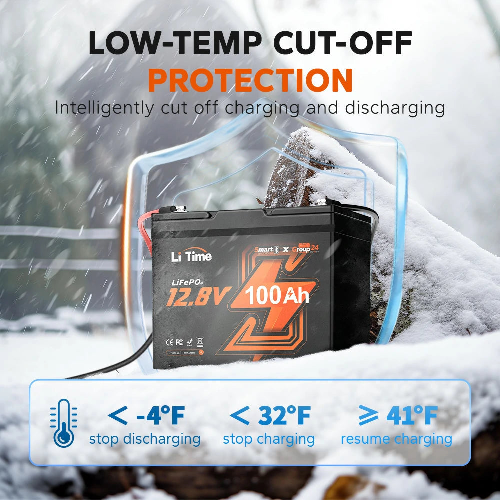 Batería LiTime 12V de 100Ah LiFePo4 Smart