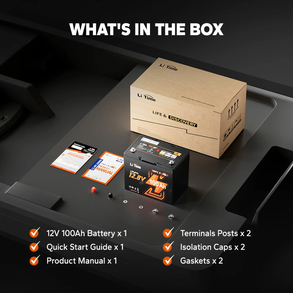Batería LiTime 12V de 100Ah LiFePo4 Smart
