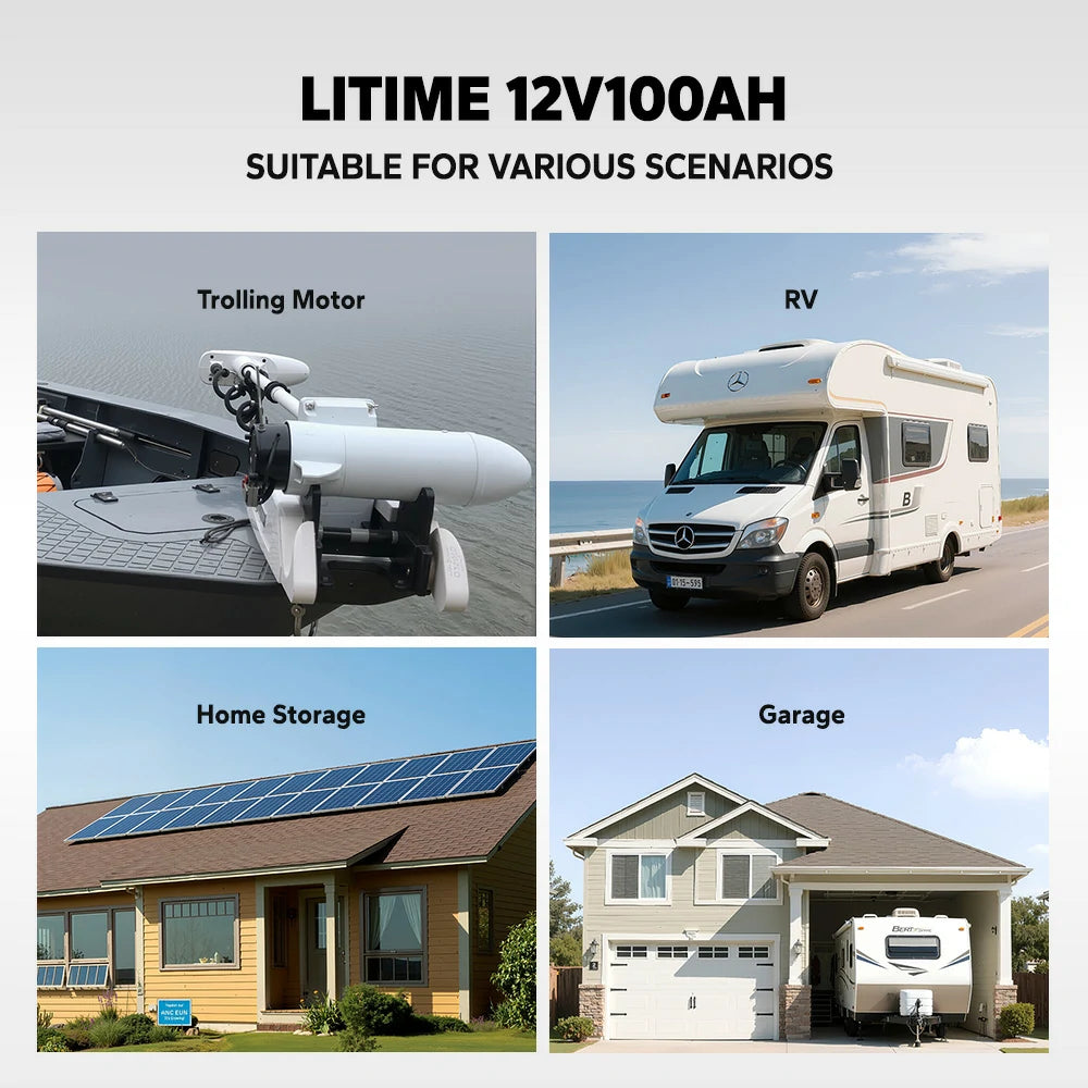 Batería LiTime 12V de 100Ah LiFePo4 Smart